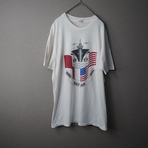 90's Hanes 米国製　Gulf War 湾岸戦争　ミリタリー　Tシャツ 白　Lサイズ