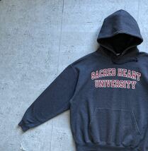 champion チャンピオン カレッジロゴ SACRED HEART プルオーバー パーカー チャコールグレー XL_画像1