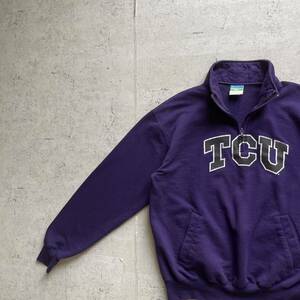 champion チャンピオン カレッジロゴ TCUハーフジップ スウェット トレーナー パープル L