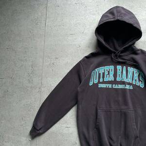 vintage 90's PR AIRIE MOUNTAINカレッジロゴ OUTER BANKS プルオーバーパーカー グレージュ S