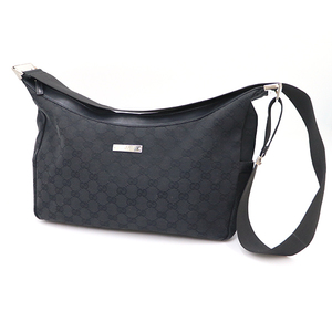 グッチ GUCCI ブラック GGキャンバス ショルダーバッグ 35097 002053 男女兼用【xx】【中古】4000001801003963