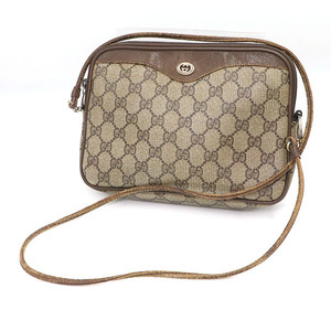 【ジャンク】グッチ GUCCI ブラウン レザー PVC オールドグッチ ショルダーバッグ 119 02 068 【xx】【中古】4000001800202646