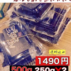 青森県産福地ホワイト6 片　皮なし剥き黒にんにく　500g入り 250g×2