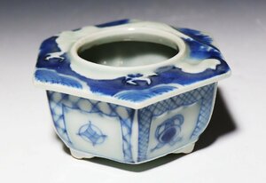 [ персик ] Seto белый фарфор с синим рисунком .. Fuji . дракон map шестиугольник фасок чашечка для сакэ шт. 