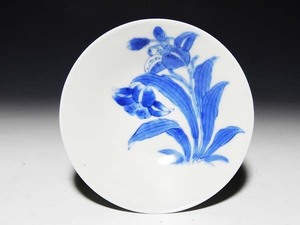 [ peach ] old flat door : blue and white ceramics mountain 100 . map plate 