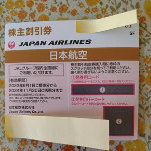 JAL株主優待割引券1枚　有効期限2024年11月30日 【番号通知可】