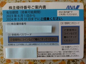 ANA 株主優待割引券　1枚 　有効期限2024年5月31日まで　未使用　【番号通知のみ】
