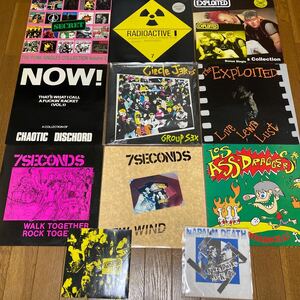 Hardcore Punk 11枚セット Exploited 7seconds Napalm Death Circle Jerks Chaotic Dischord Chaos UK Extreme Noise LP レコード