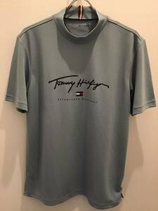 【50%OFF】メンズ　ゴルフウエアー　TOMMY トミー　 THMA133 ブルー/グレー　半袖ハイネックシャツ サイズL（155）定価9,900円