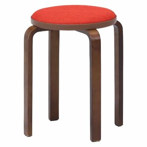 送料無料 木製スツール 曲木イス チェア 会議椅子 ミーティング スタッキング 積み重ね可能 作業スツール 幅32cm 高さ47cm オレンジ 新品