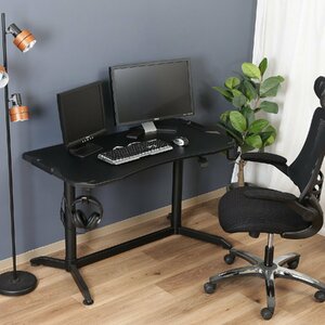  free shipping ge-ming desk Stan DIN g desk Work desk 2 way tuba - distribution desk width 120cm depth 65cm height 72~112cm black new goods 
