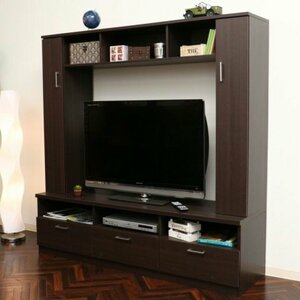  high capacity entertainment board cabinet wall surface rack television stand living board display shelf bookcase storage width 160cm height 160cm Brown new goods 