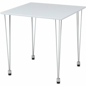  free shipping / dining table 2 person for stylish Chrome plating simple beautiful specular (PU painting ) finishing dining table width 75. height 72. white / new goods 