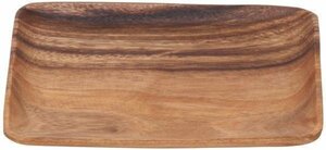 送料無料/6枚セット 天然木 木製 食器 アカシア材 長方形 ハンドメイド パン ブレッド テーブル プレート 幅20cm 奥行12.5cm 高さ2cm/新品