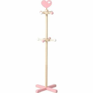  free shipping / baby hanger Kids hanger paul (pole) hanger Kids paul (pole) hanger child storage pretty Heart width 35cm height 117cm pink / new goods 