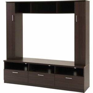  free shipping high capacity cabinet wall surface television stand living board display shelf bookcase storage entertainment board width 160cm height 160cm Brown new goods 