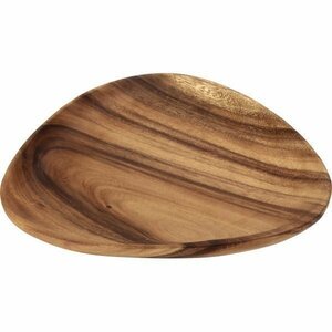 Art hand Auction Free shipping/Natural wooden tableware Acacia wood Egg-shaped Lunch tray Pasta plate Dinner plate Large plate Kitchen cutlery Width 30.5cm/Brand new, plate, dish, Dinner Plates, Pasta plate, Single item