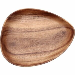 送料無料/6枚セット 天然木製食器 アカシア材 フルーツトレー ディナープレート 天然木 木製 食器 皿 ハンドメイド 幅24.8cm高さ2.5cm/新品