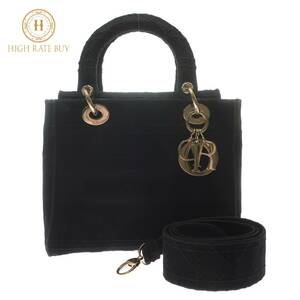 1 jpy start Christian Dior Christian Dior reti Dior 2WAY shoulder bag canvas black black Gold metal fittings 