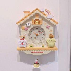 かわいい 壁掛け時計 サンリオ ポムポムプリン 部屋の装飾 子供部屋 プレゼント