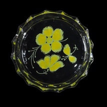 レトロポップな可愛らしいガラス食器！昭和レトロ 佐々木硝子 緑花柄ガラスコースター5枚セット 豆皿 佐々木ガラス 1970年代 SHI605_画像4