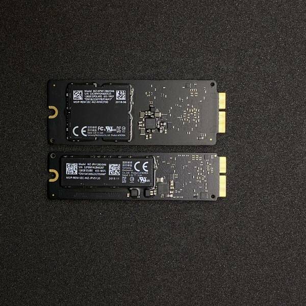 3【お買い得 ２枚セット】動作確認済Apple 純正SSD 128GB SAMSUNG 