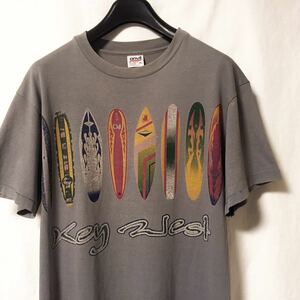 【90s USA製 Key West サーフボード Tシャツ】ビンテージ 古着 レア anvil シングルステッチ M サーフィン サーフ　アメリカ