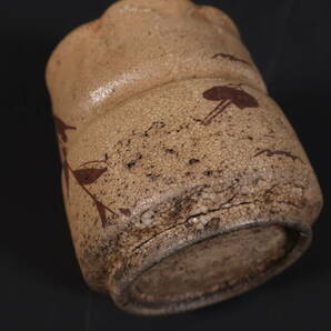【和】(9344) 時代古作 古美濃 古志野鉄絵筒向付 茶道具 江戸 の画像6