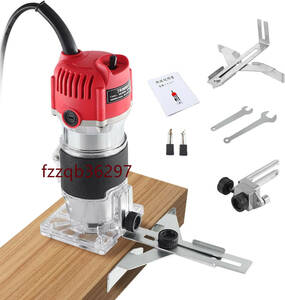  electric trimmer power tool router trimmer zipper 6.35mm bit 30000r / minute desk drill press transparent base trimming groove cut . wood. chamfer .