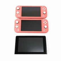 《ジャンク》ニンテンドースイッチライトコーラル 本体2台＆ニンテンドースイッチ初期型2018年製1台/併売《ゲーム・山城店》B032_画像1