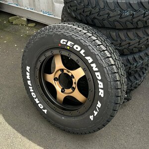 ジムニー JB23 JB64 JA22 JA12 JA11 BDX05 ヨコハマ ジオランダーAT4 G018 185/85R16 タイヤホイールセット 16インチ ホワイトレター