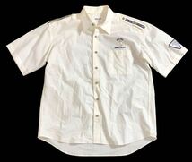 大きいサイズ ■ SINA COVA シナコバ ■ バック ビッグ 水兵 ロゴ 刺繍 ワッペン 半袖 ボタン シャツ オフホワイト 2L_画像3