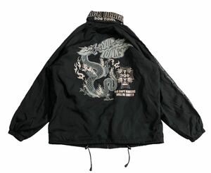 90s ヴィンテージ ■ DOG TOWN ドッグタウン ■ 黒龍 BLACK DRAGON バック ビッグ プリント シャカシャカ ナイロン ジャケット ブラック XL