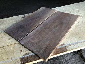 送料無料！【U276C】ウォルナット 480～492×193～212×17～18㎜ 2枚セット 乾燥材 極上杢 板材 DIY 材木 天然木 無垢材《銘木すずめや》