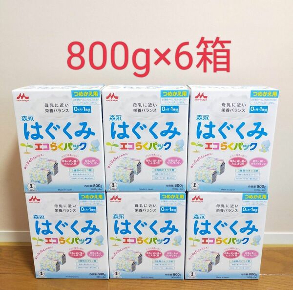 森永 はぐくみ エコらくパックつめかえ用 800g ×6箱