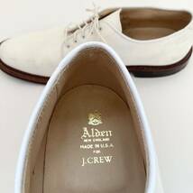 超レア 美中古◆ALDEN / J.CREW◆コラボ 4060 White オールデン ジェイクルー スウェード レザー ドレスシューズ 白 US11 革靴 29cm_画像8