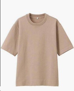 新品/無印良品/洗濯機で洗えるUVカット強撚半袖ニットTシャツ婦人XL ベージュ レディース
