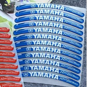 Yamaha ヤマハ 3D 立体樹脂 反射 リムステッカー 12枚/シート バイク ホイール モンエナ デカール　★ 防水反射