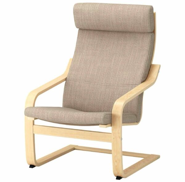 アイボリー　座椅子　IKEA ポエング　北欧　ソファ　家具　1人用　チェア　おしゃれ　新生活