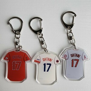 3点セット　新品　MLB　ロサンゼルス・エンゼルス ロサンゼルス　野球　ユニフォームキーホルダー　キーリング　大谷翔平　LA　keychain 