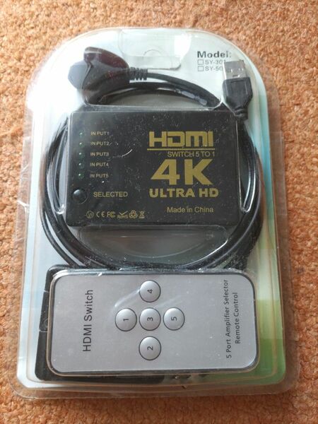 HDMI切替器 GANA 分配器 セレクター 5入力1出力 4Kx2K