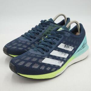 美品 adidas ADIZERO BOSTON9 アディダス スニーカー ランニングシューズ 24.5cm ブルー H68743 軽量 クリーニング済み