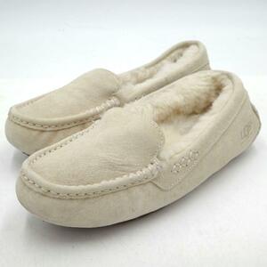 UGG ANSLEY アグ レザー ボア ムートンシューズ 23cm ベージュ スエード 3312 クリーニング済み