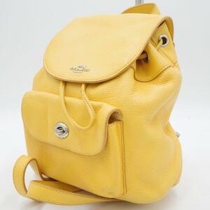 COACH オールドコーチ レザー リュックサック イエロー 本革 F37621 ヴィンテージ