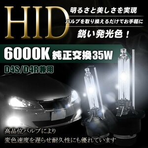 送料無料 純正交換 HIDバルブ 6000K 35w 2球 セット D4C D4S D4R HID バルブ ライト カスタム バイク 部品 ドレスアップ 防水