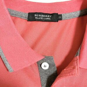 1円スタート BURBERRY BLACK LABEL バーバリーブラックレーベル ポロシャツ 半袖 ピンク系 2 Mサイズ ホースロゴの画像5
