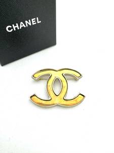 6E1224[ подлинный товар гарантия ] Chanel брошь здесь Mark Logo Gold тент грамм Aurora B14K CHANEL