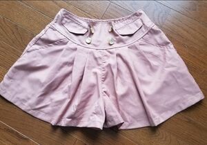 ピンクベージュのキュロットパンツ　Mサイズ　 ショートパンツ