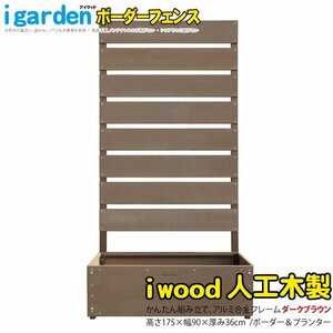 igarden* I wood human work tree border fence 1 sheets planter attaching *H1750×W900* dark brown * resin made * aluminium * eyes ..* bulkhead .*..