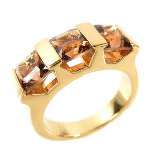 SWAROVSKI Swarovski 3P Stone кольцо кольцо #14.5 14.5 номер M размер Gold цвет оттенок коричневого цветной камень 